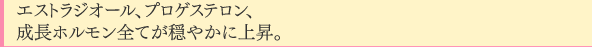 エストラジオール、プロゲステロン、成長ホルモン全てが穏やかに上昇。